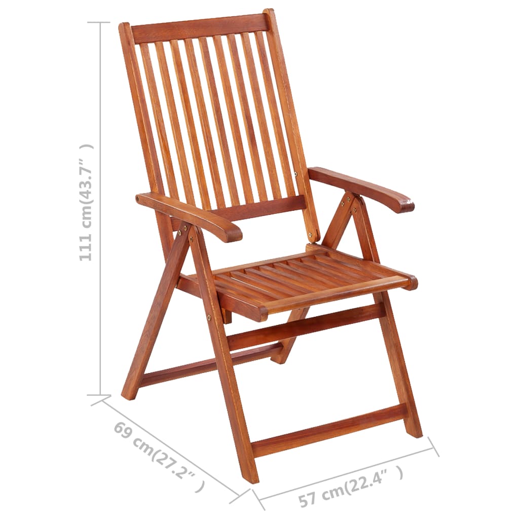 Folding garden chairs 3 pcs. with cushions solid wood acacia