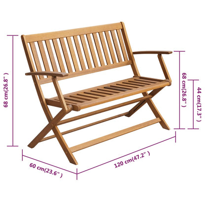 Gartenbank mit Auflage 120 cm Massivholz Akazie