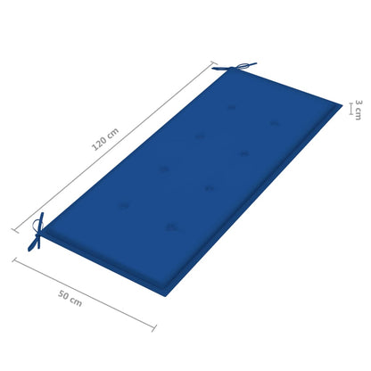 Gartenbank mit Auflage 120 cm Massivholz Akazie