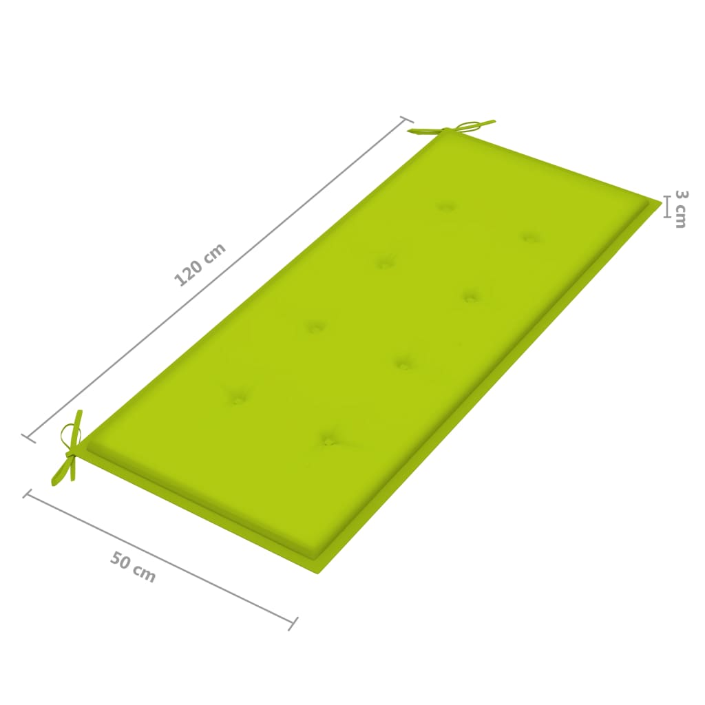 Gartenbank mit Auflage 120 cm Massivholz Akazie