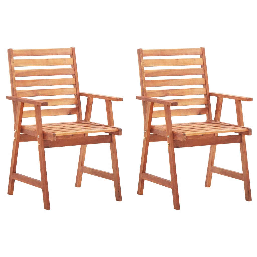 Garden dining chairs 2 pcs with cushions solid wood acacia