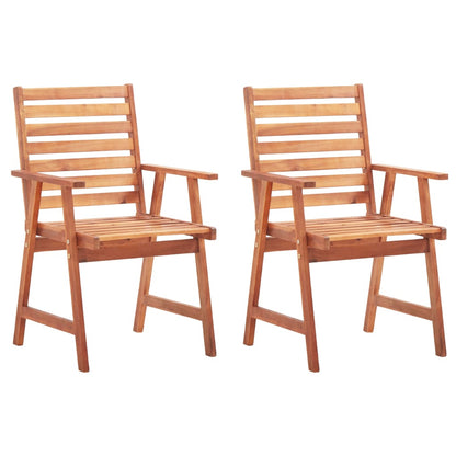 Garden dining chairs 2 pcs with cushions solid wood acacia