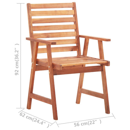 Garden dining chairs 2 pcs with cushions solid wood acacia