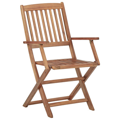 Folding garden chairs 2 pcs. with cushions solid wood acacia