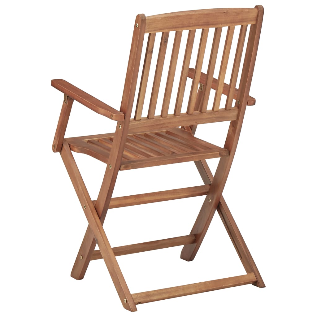 Folding garden chairs 2 pcs. with cushions solid wood acacia