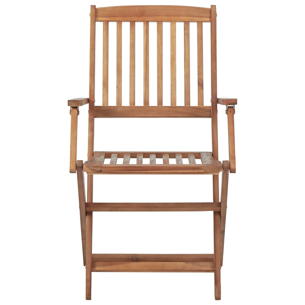 Folding garden chairs 4 pcs with cushions solid wood acacia