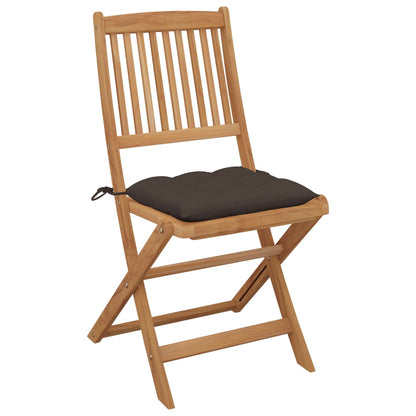 Folding garden chairs 4 pcs with cushions solid wood acacia