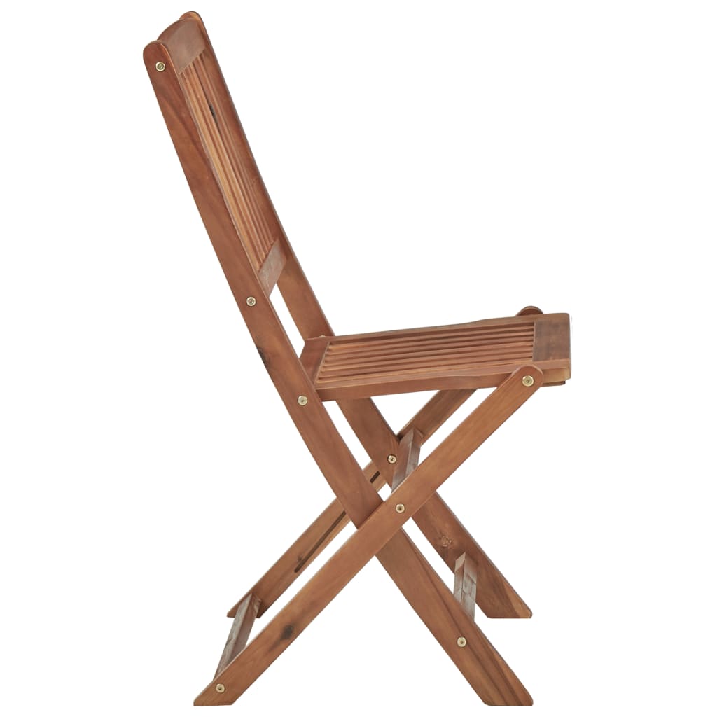 Folding garden chairs 4 pcs with cushions solid wood acacia