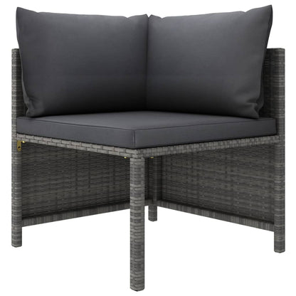 10-piece garden lounge set with cushions poly rattan grey