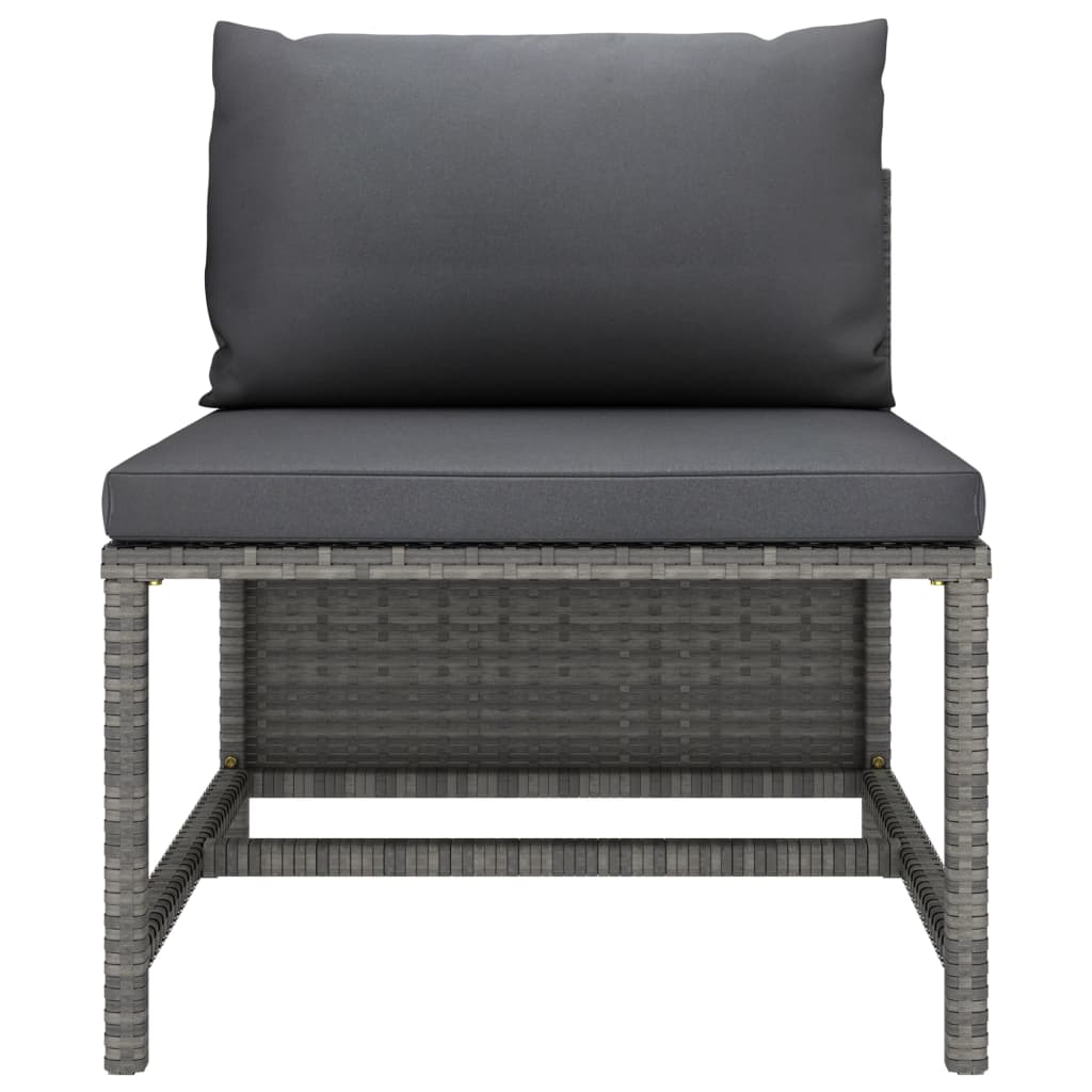 10-piece garden lounge set with cushions poly rattan grey