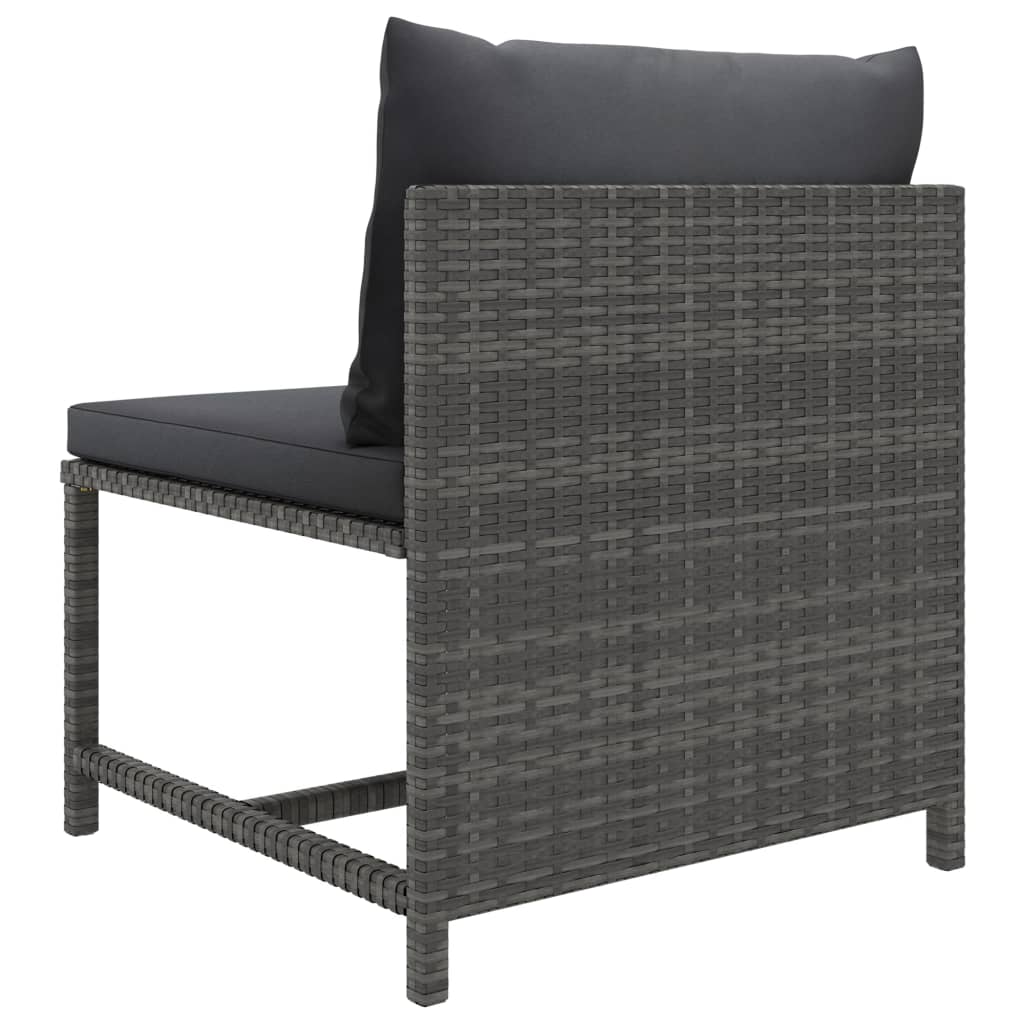 10-piece garden lounge set with cushions poly rattan grey