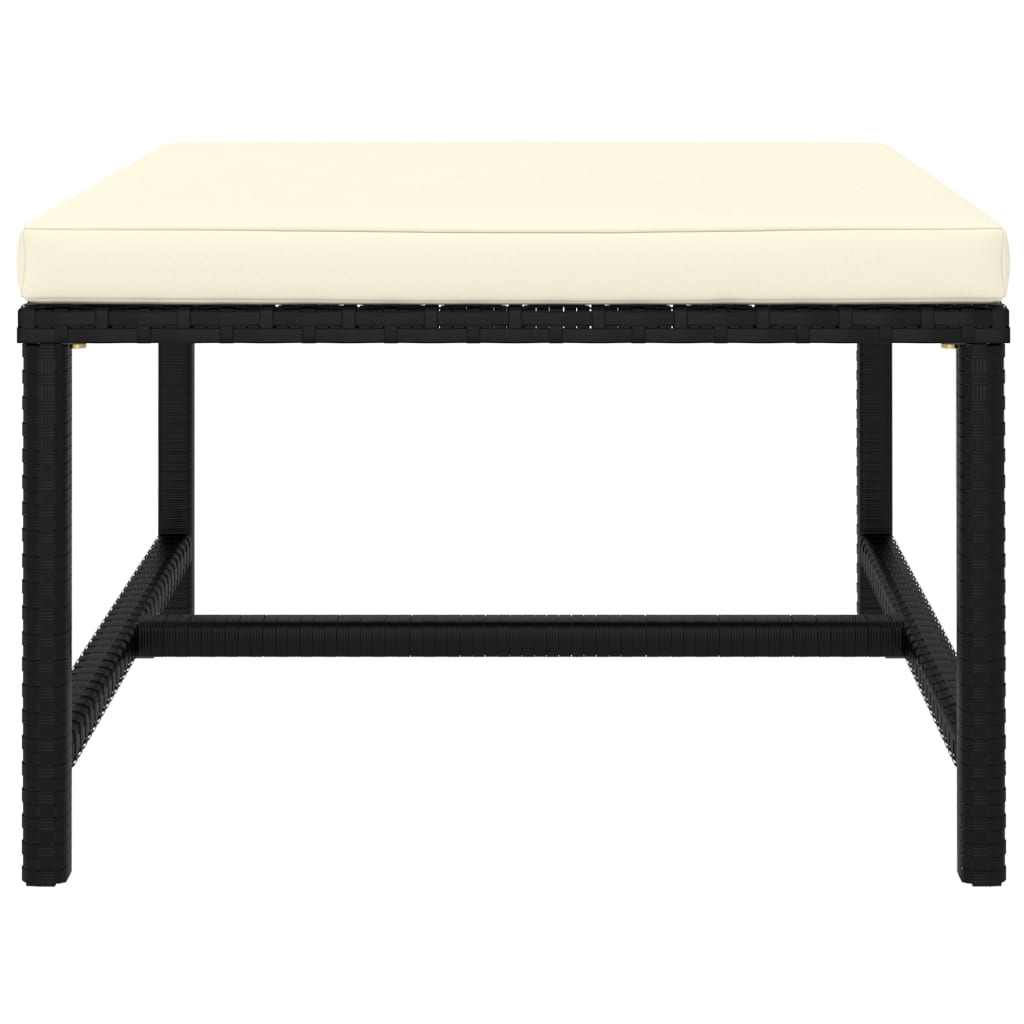 12-tlg. Garten-Lounge-Set mit Kissen Poly Rattan Schwarz