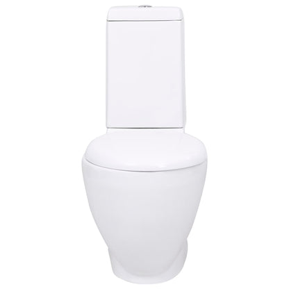 WC Ceramic Toilet Bathroom Round Vertical Outlet White