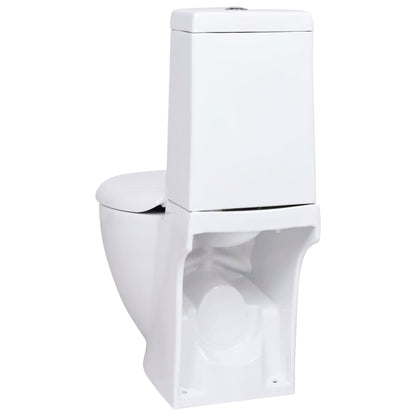 WC Ceramic Toilet Bathroom Round Vertical Outlet White