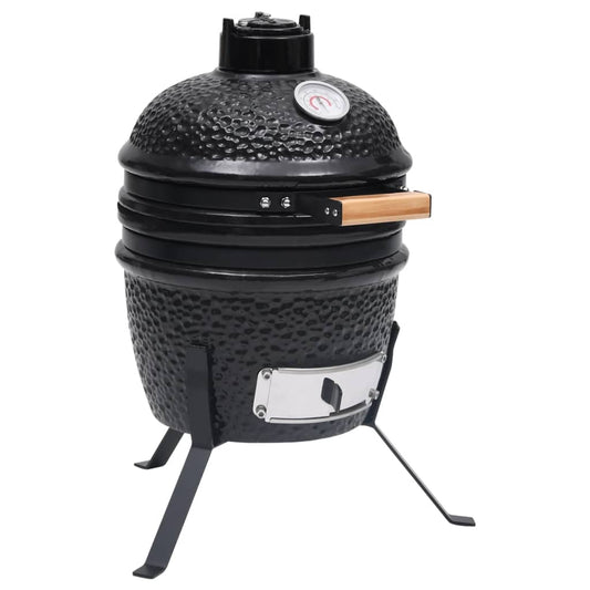 2-u-1 Kamado Grill Smoker Keramika 56 cm crna