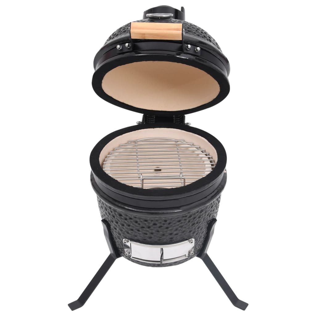 2-u-1 Kamado Grill Smoker Keramika 56 cm crna