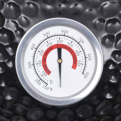 2-u-1 Kamado Grill Smoker Keramika 56 cm crna