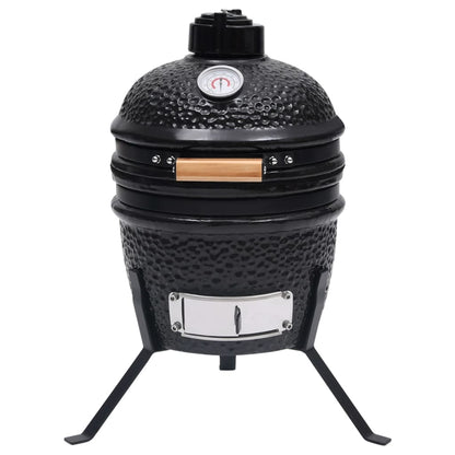2-u-1 Kamado Grill Smoker Keramika 56 cm crna