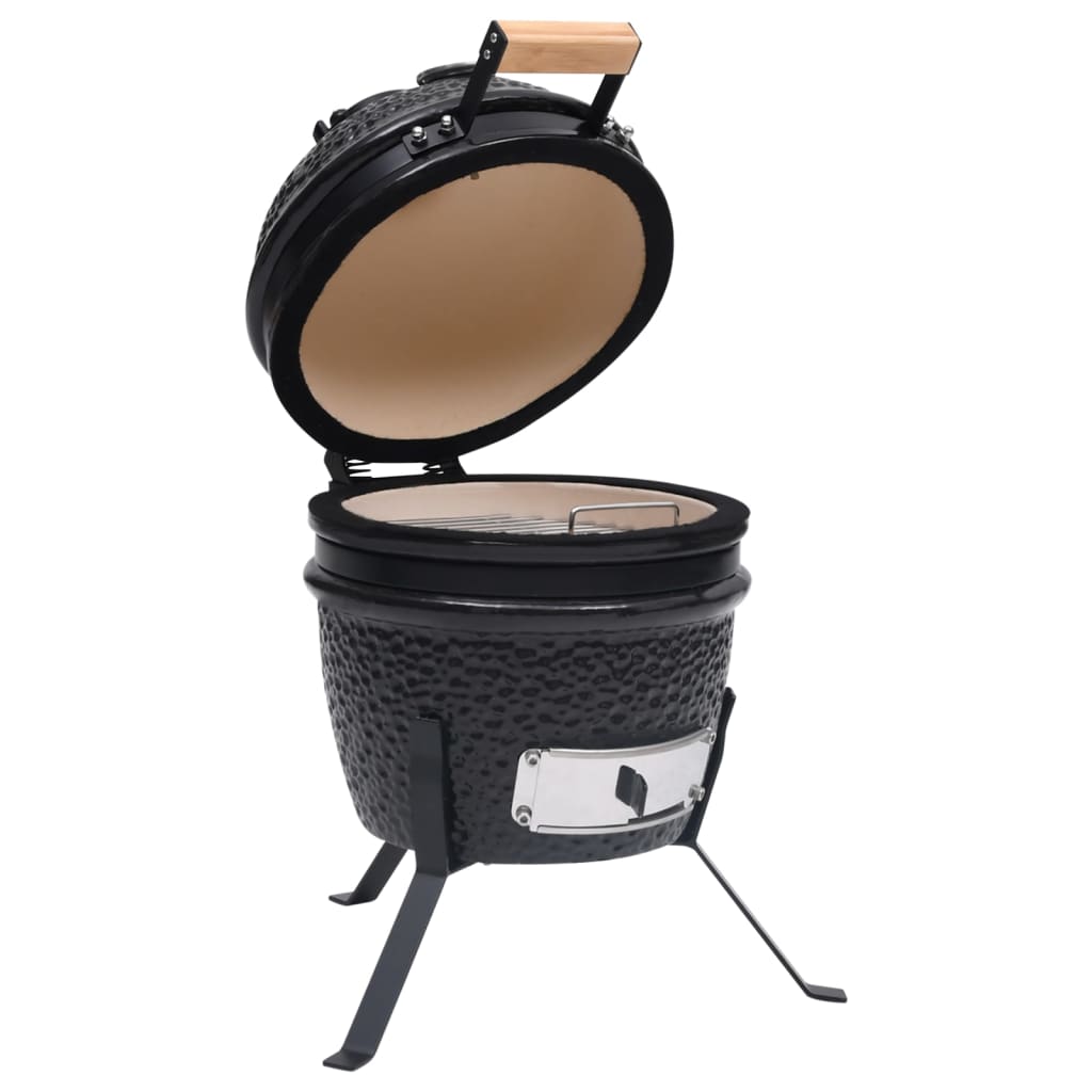 2-u-1 Kamado Grill Smoker Keramika 56 cm crna