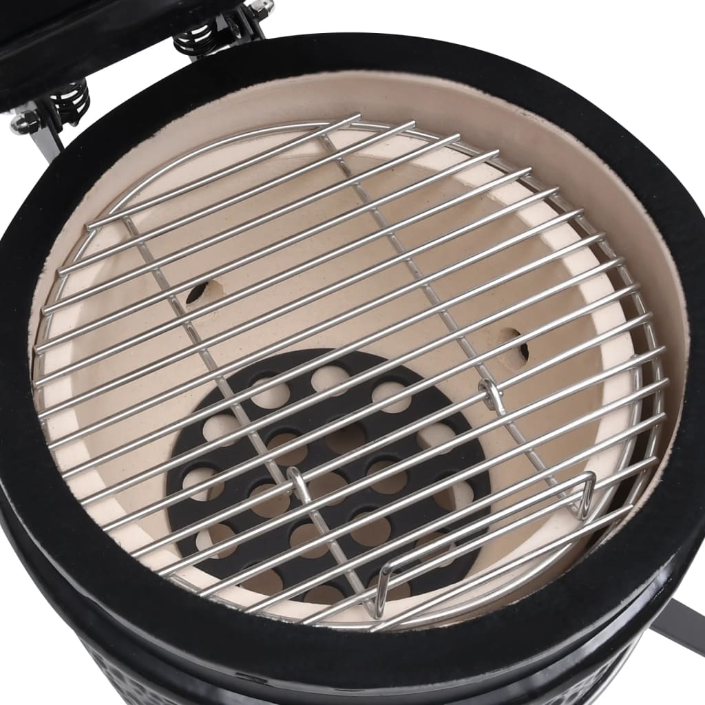 2-u-1 Kamado Grill Smoker Keramika 56 cm crna
