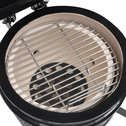 2-u-1 Kamado Grill Smoker Keramika 56 cm crna