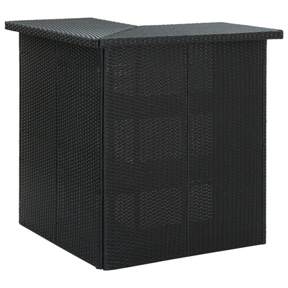 8-tlg. Gartenbar-Set mit Kissen Poly Rattan Schwarz