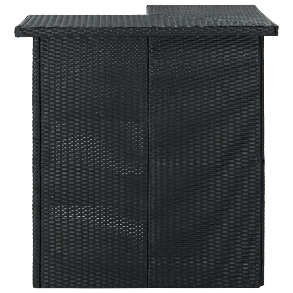 8-tlg. Gartenbar-Set mit Kissen Poly Rattan Schwarz