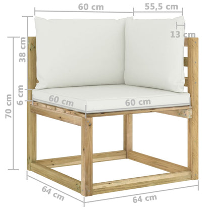 6-tlg. Garten-Lounge-Set mit Kissen Kiefernholz Imprägniert