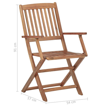 Folding garden chairs 6 pcs with cushions solid wood acacia