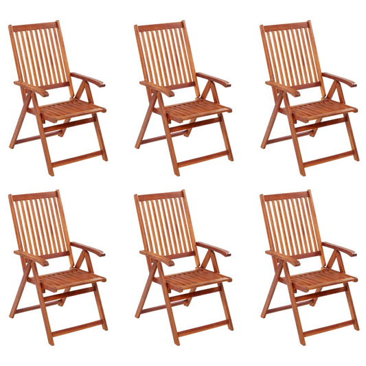 Folding garden chairs 6 pcs. Solid acacia wood