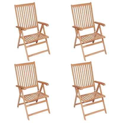 Adjustable garden chairs 4 pcs. Solid teak wood