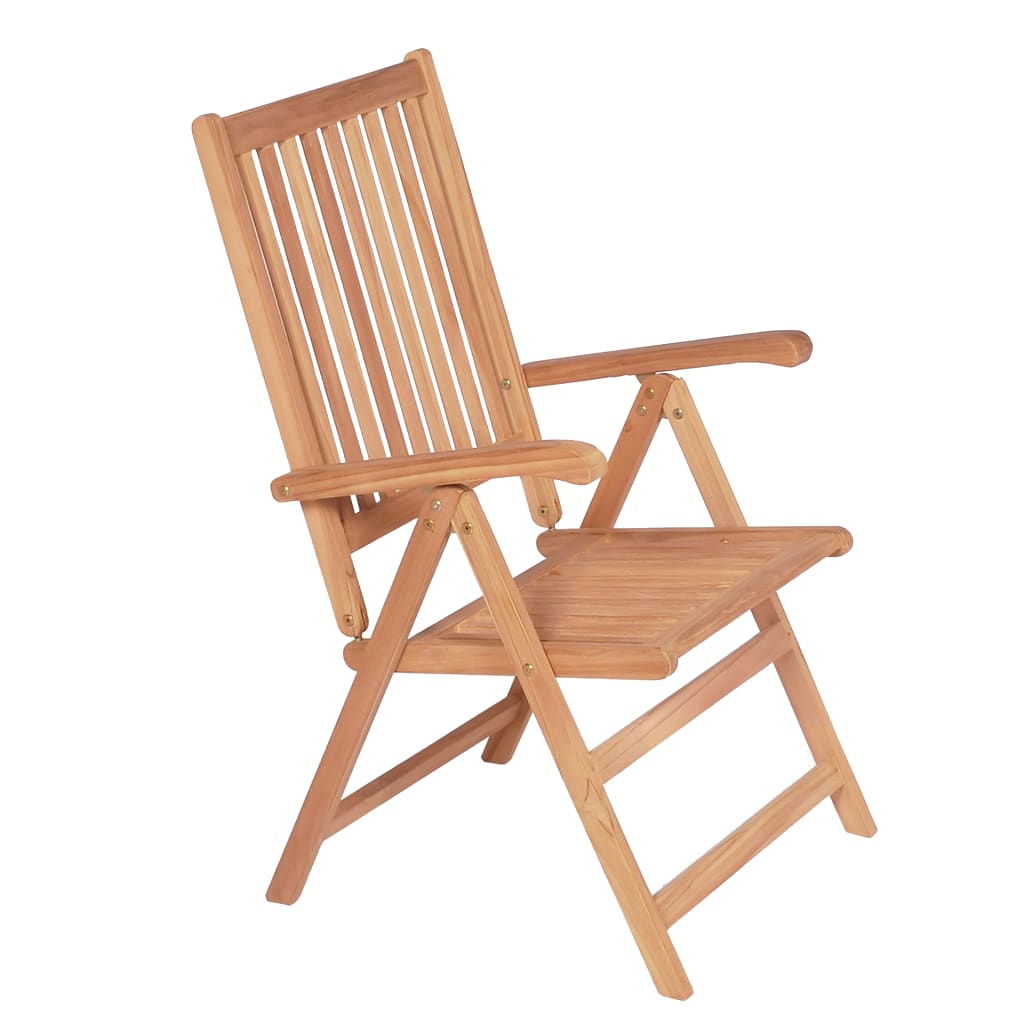 Adjustable garden chairs 4 pcs. Solid teak wood