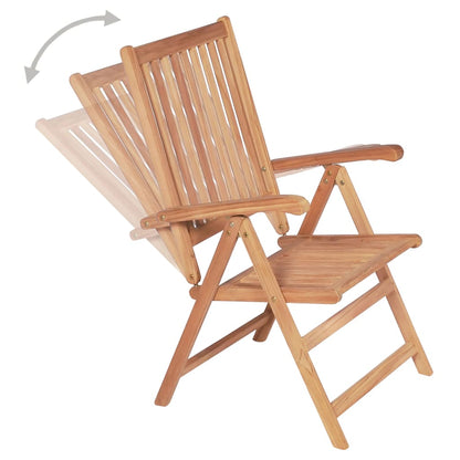 Adjustable garden chairs 4 pcs. Solid teak wood