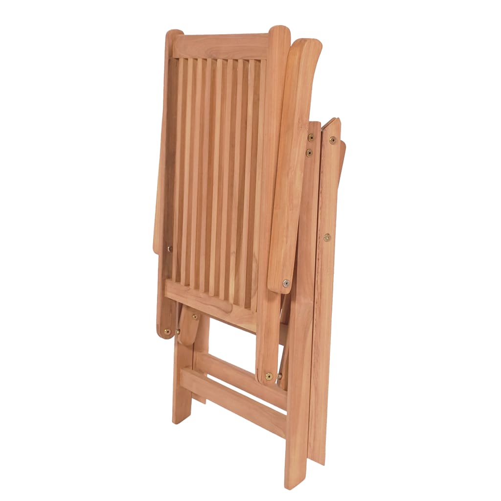 Adjustable garden chairs 4 pcs. Solid teak wood