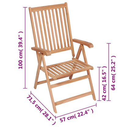 Adjustable garden chairs 6 pcs. Solid teak wood