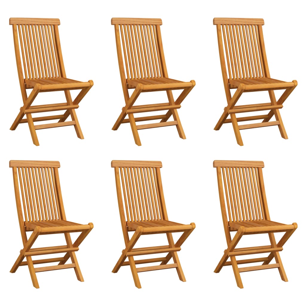 Folding garden chairs 6 pcs. Solid teak wood