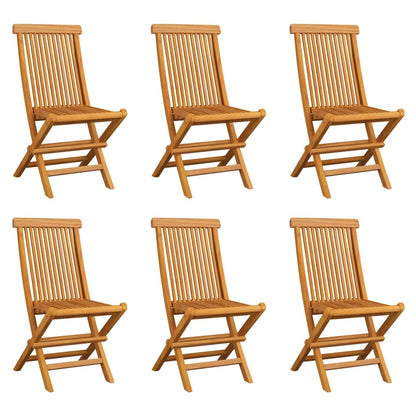 Folding garden chairs 6 pcs. Solid teak wood