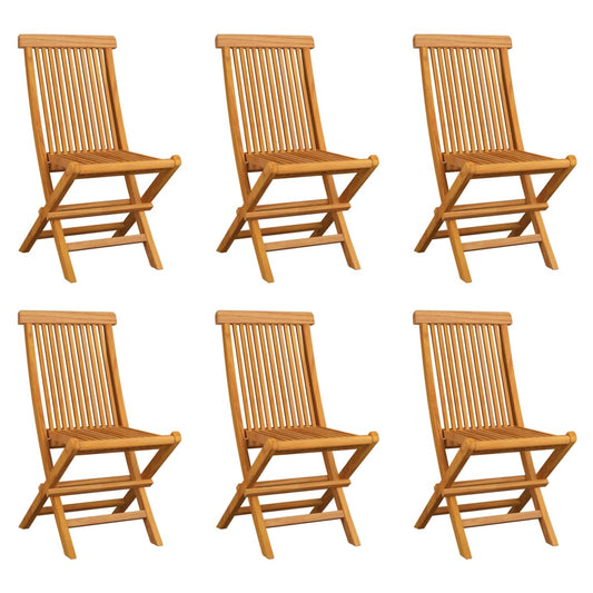 Folding garden chairs 6 pcs. Solid teak wood