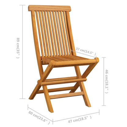 Folding garden chairs 6 pcs. Solid teak wood