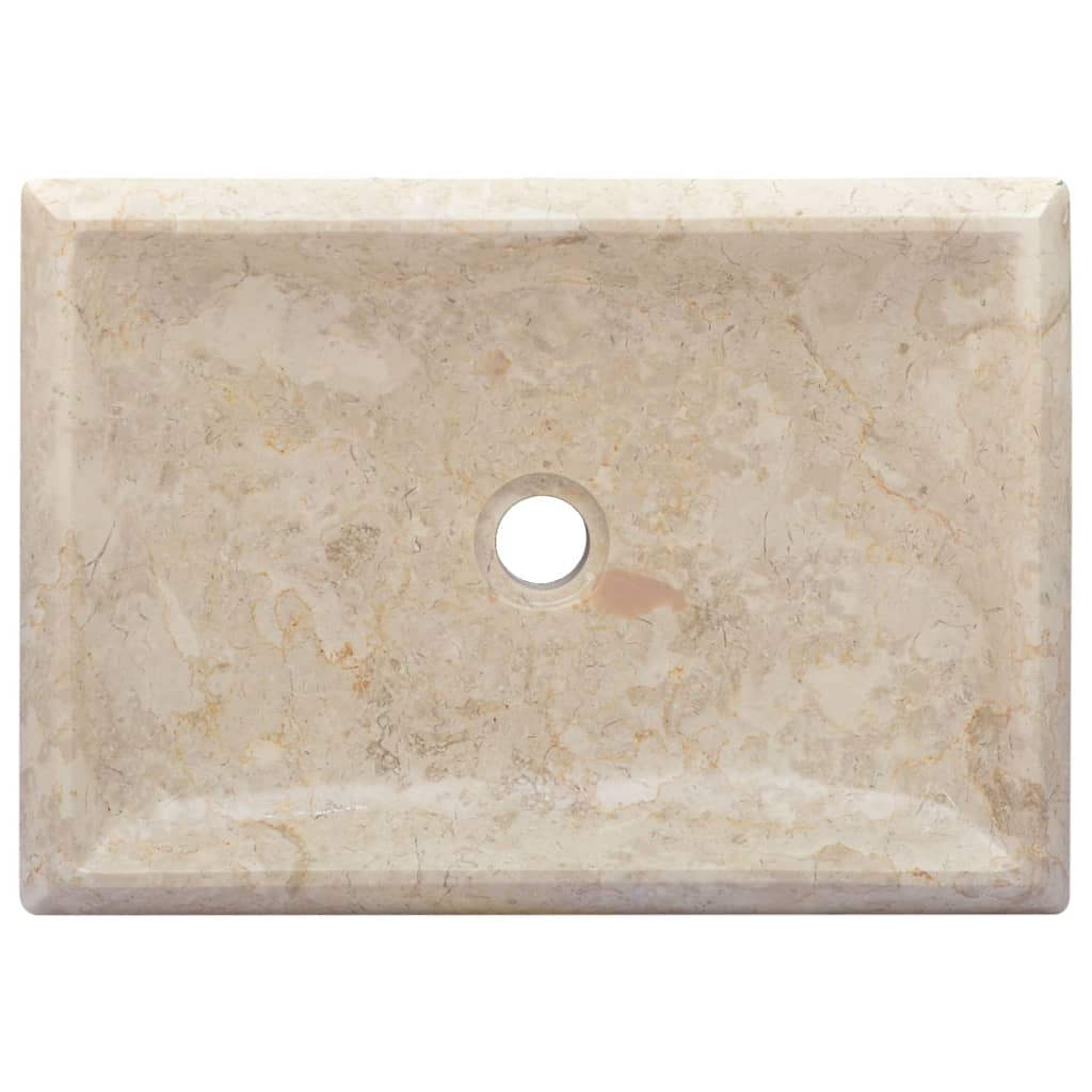 Waschbecken Creme 50x35x10 cm Marmor