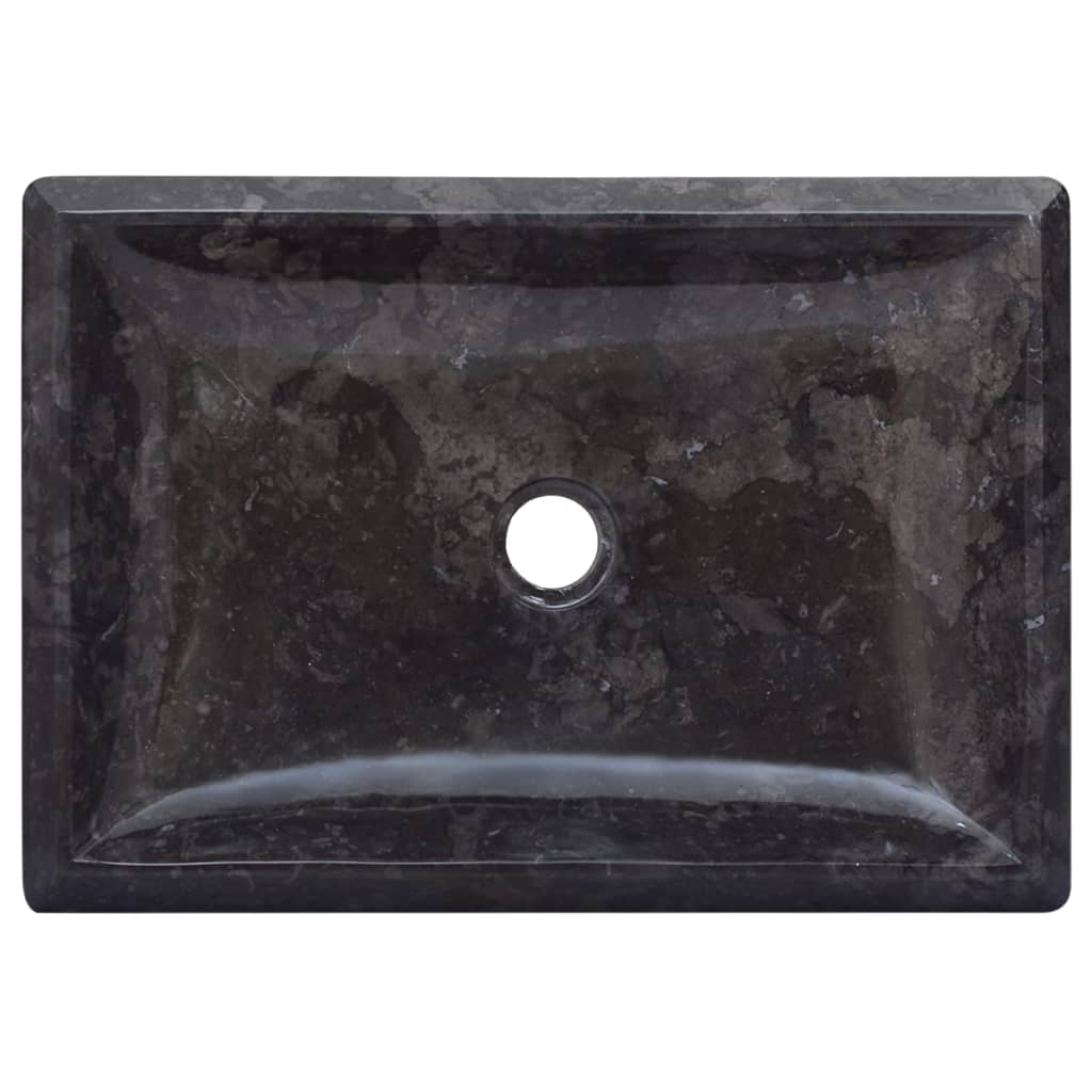 Waschbecken Schwarz 50x35x10 cm Marmor