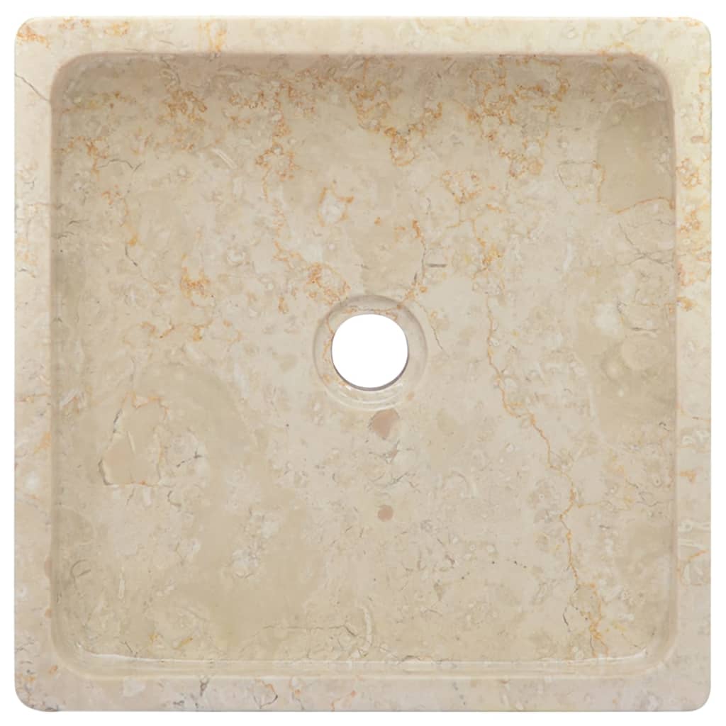 Waschbecken Creme 40x40x10 cm Marmor