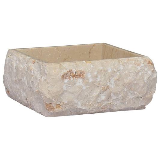 Waschbecken Creme 30x30x13 cm Marmor