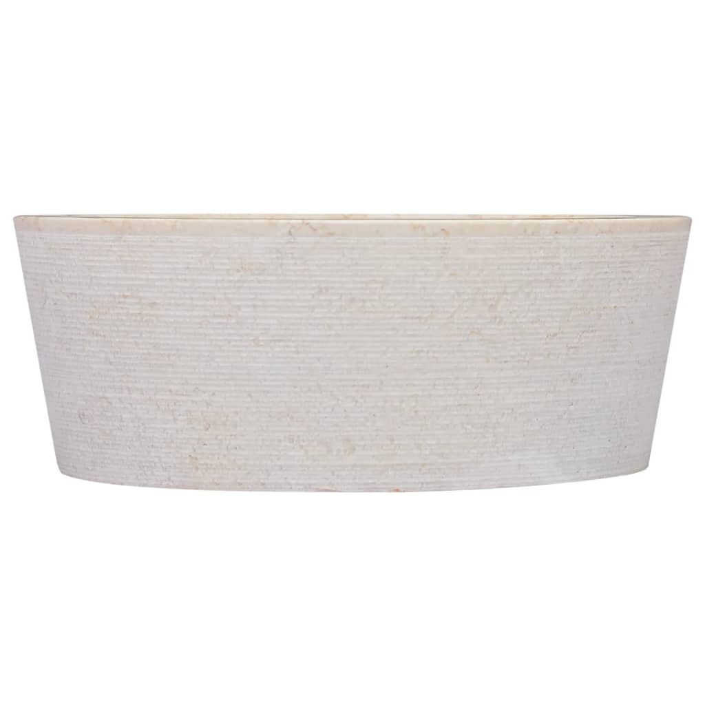 Waschbecken Creme Ø40x15 cm Marmor