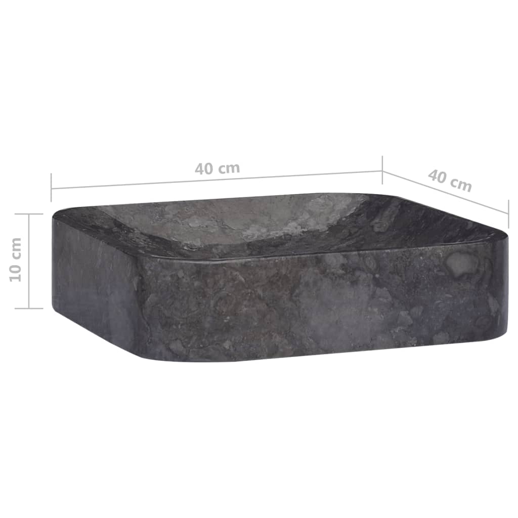 Crni umivaonik 40x40x10 cm mramor