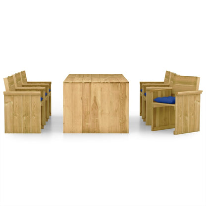 7-piece garden dining set with cushions Impregnated pinewood