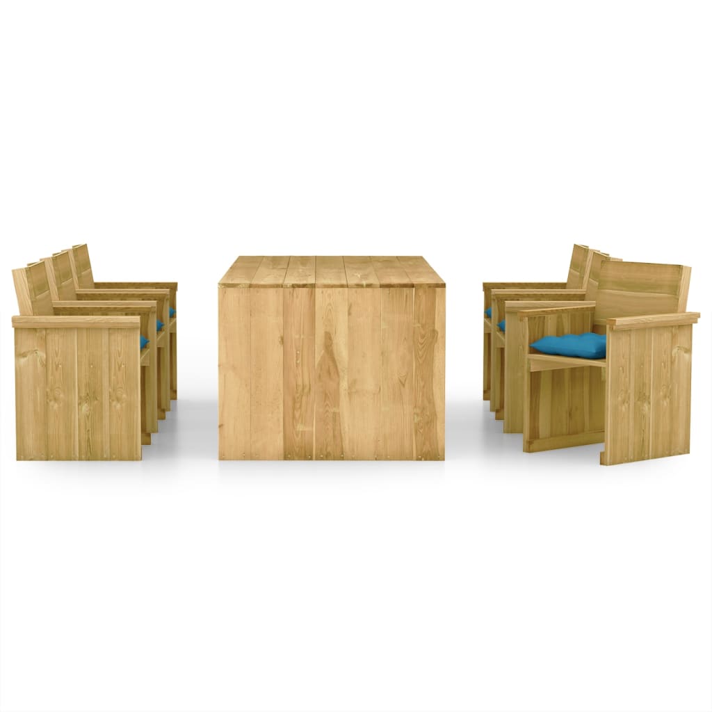 7-piece garden dining set with cushions Impregnated pinewood