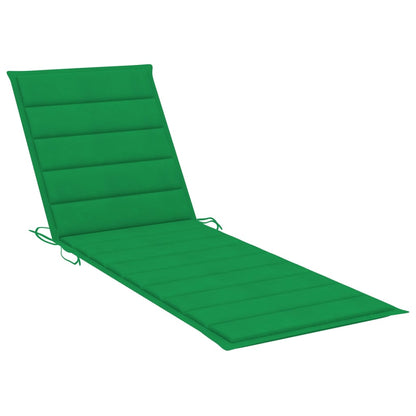 Sun lounger with green cushion Impregnated pinewood