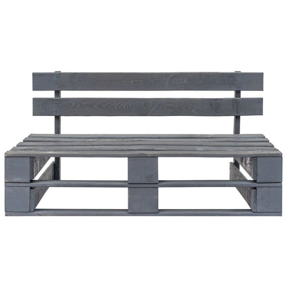 Outdoor Middle Sofa Pallets Impregnated Pinewood Grey