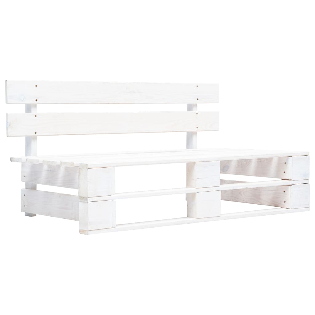 Outdoor middle sofa pallets pinewood impregnated white